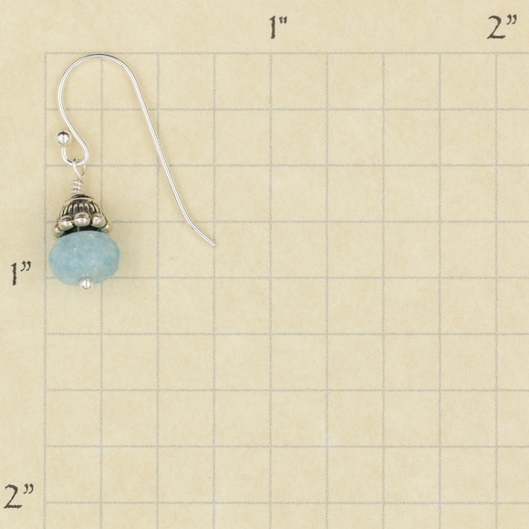 *Bali Blue Aqua Gemstone Earrings - Picture 6 of 6